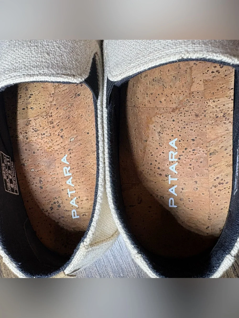 Patara Men’s Natural Canvas Espadrille Slip On Shoes Cork Footbed Size 8
